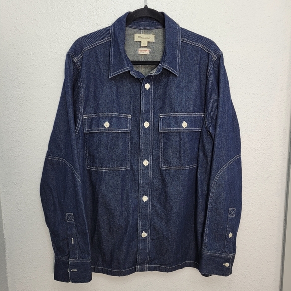 Madewell Straight-Hem Work Shirt in Japanese Denim NT847 Size M NWOT - Picture 5 of 9
